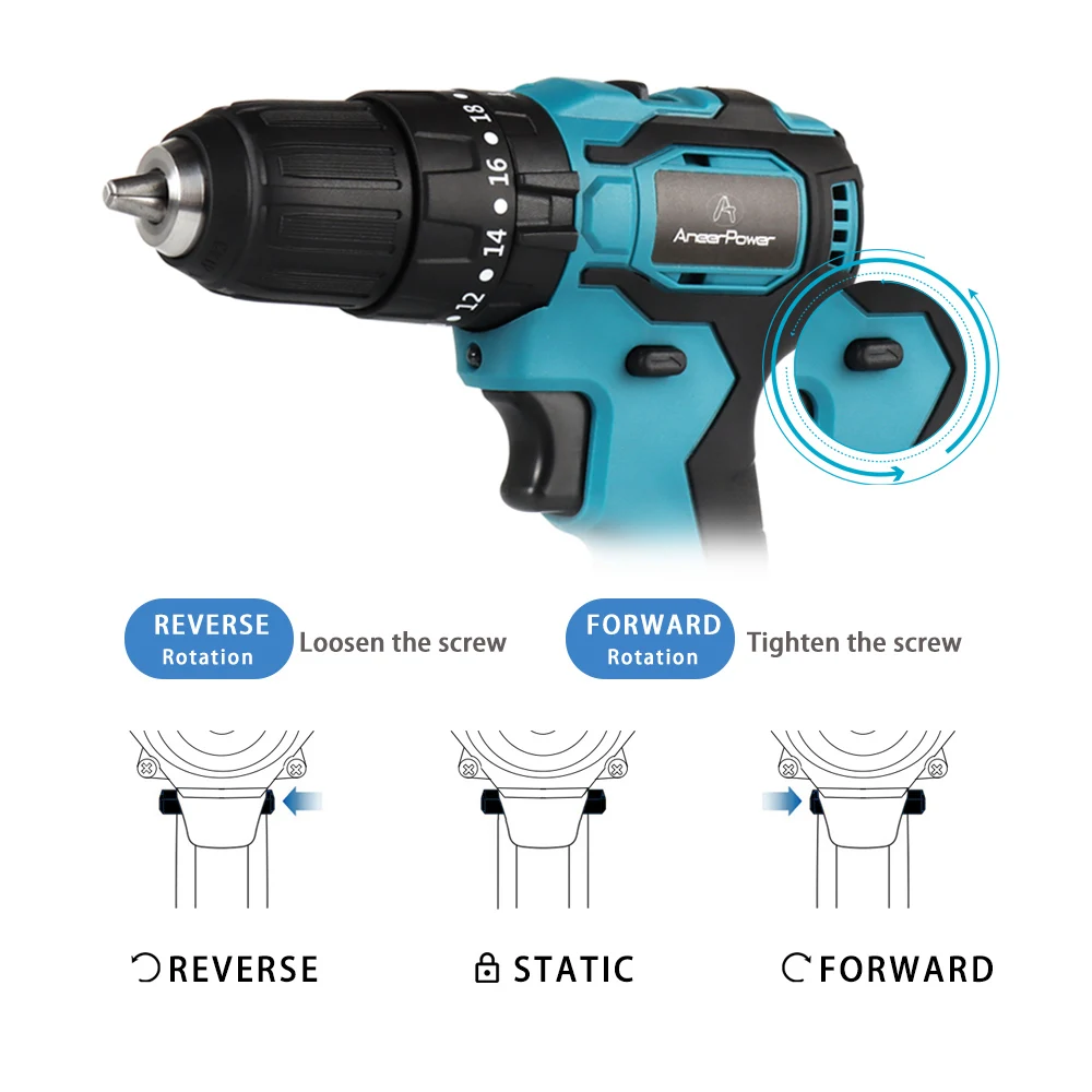 21V Wireless Impact Charging Hand Mini Drill 3 Function Brushless Electric Cordless Screwdriver For Makita Lithium Battery Tools