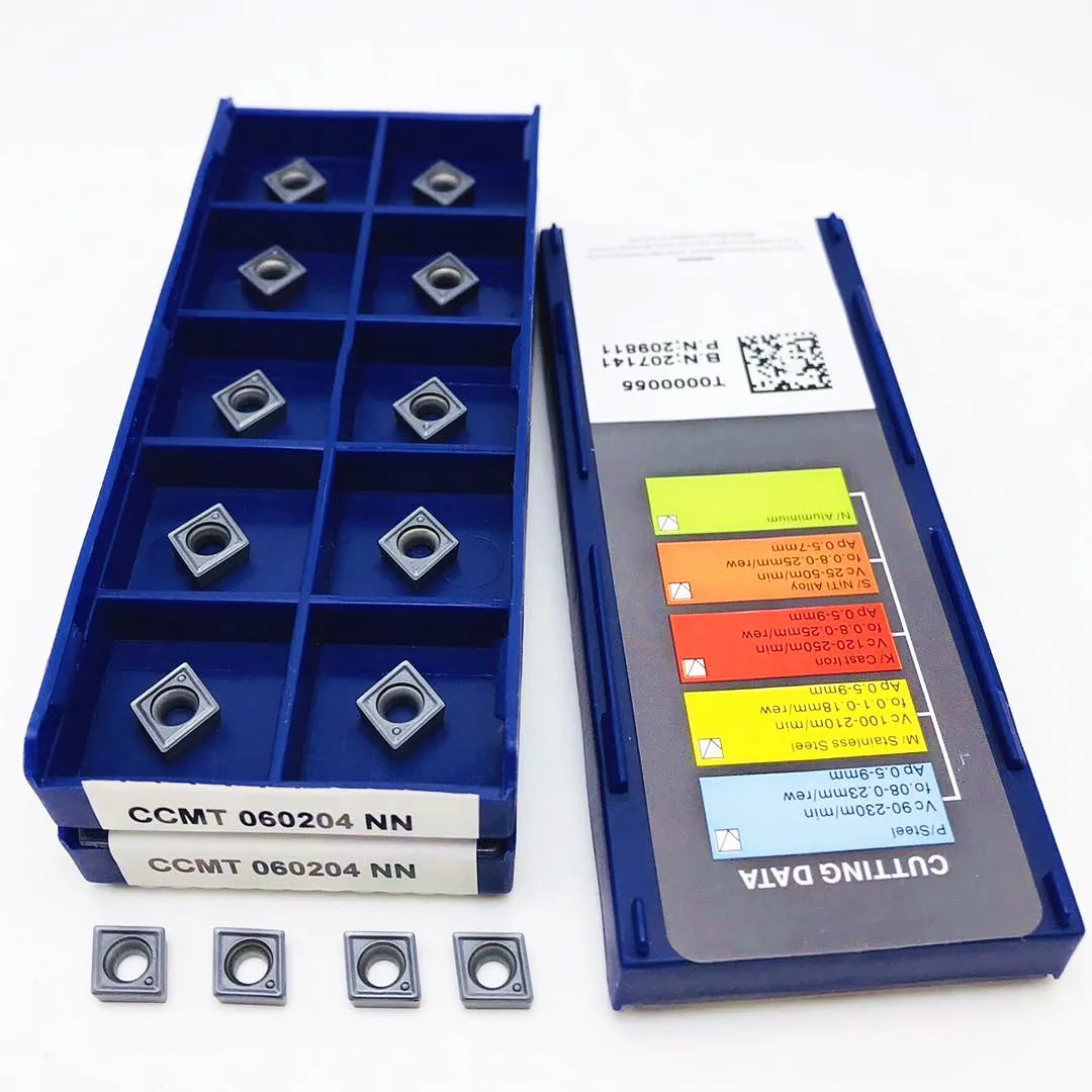 CCMT060204 NN LT10 inserto originale CCMT 060204 utensile per tornitura cilindrica in lega dura di alta qualità per acciaio inossidabile e acciaio