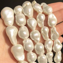 White Imitation Pearl Beads Irregular Loose Spacer Beads for Jewelry Making DIY Bracelet Accessories 10x15mm 12x15mm 15x20mm