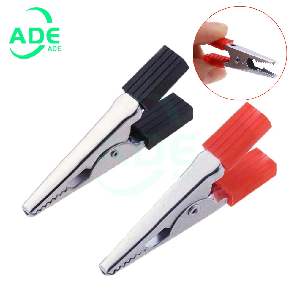 Hot  46mm Plastic Handle Test Probe Metal Alligator Clips Connector Connect Socket Plug for Battery