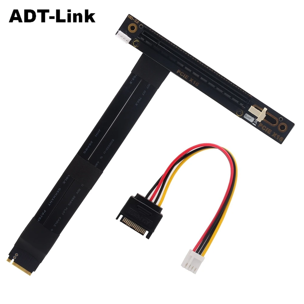 M.2 NVMe to PCIe X16 Extension Cable Gen3.0 PCIe X4 Extender Adapter Jumper for BTC Mining GPU M2 to PCIe X16 Bitcoin Mining Equ