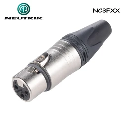 - Original Swiss neutrik silver-plated xlr plug NC3FXX 3 pole female cable connector with Nickel housing and silver contacts