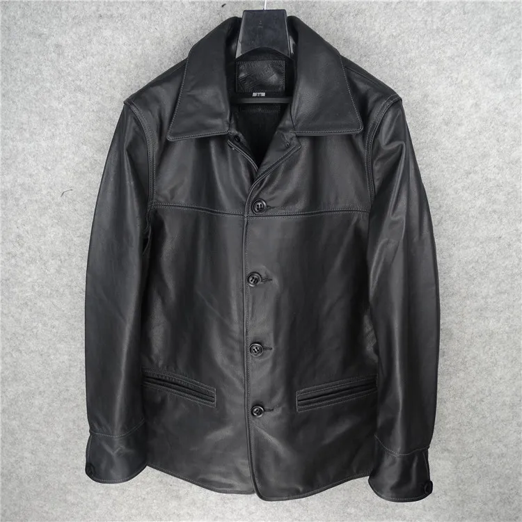 Classic Brakeman Horseskin Coat Mens 100% Genuine Jackets Amelioration Leather Jacket