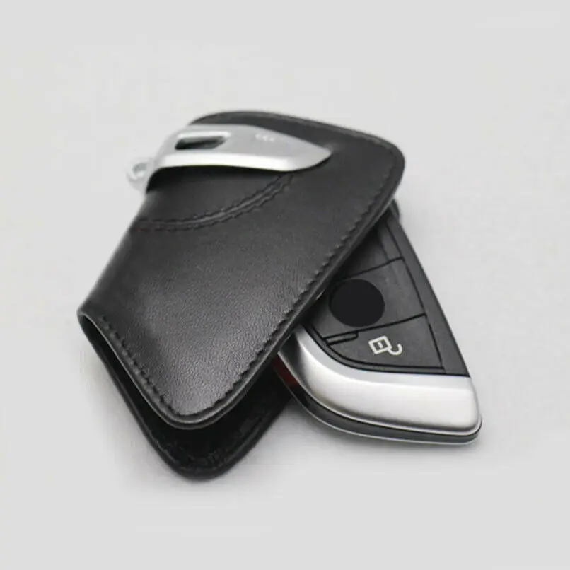 1Pcs Black Leather Style Car Smart Key FOB Cover Case Holder Shell Skin For BMW F15 F16 F48 5/7 Series F10 520li Accessories