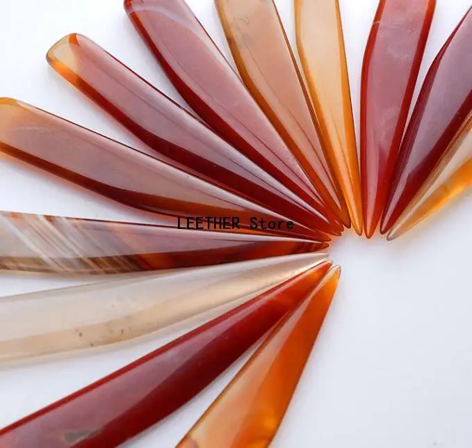 1piece Natural Agate To Rub Leather Edge For Scoring Folding Creasing Paper Leathercrafts DIY Handmade Leather Tool Accessory