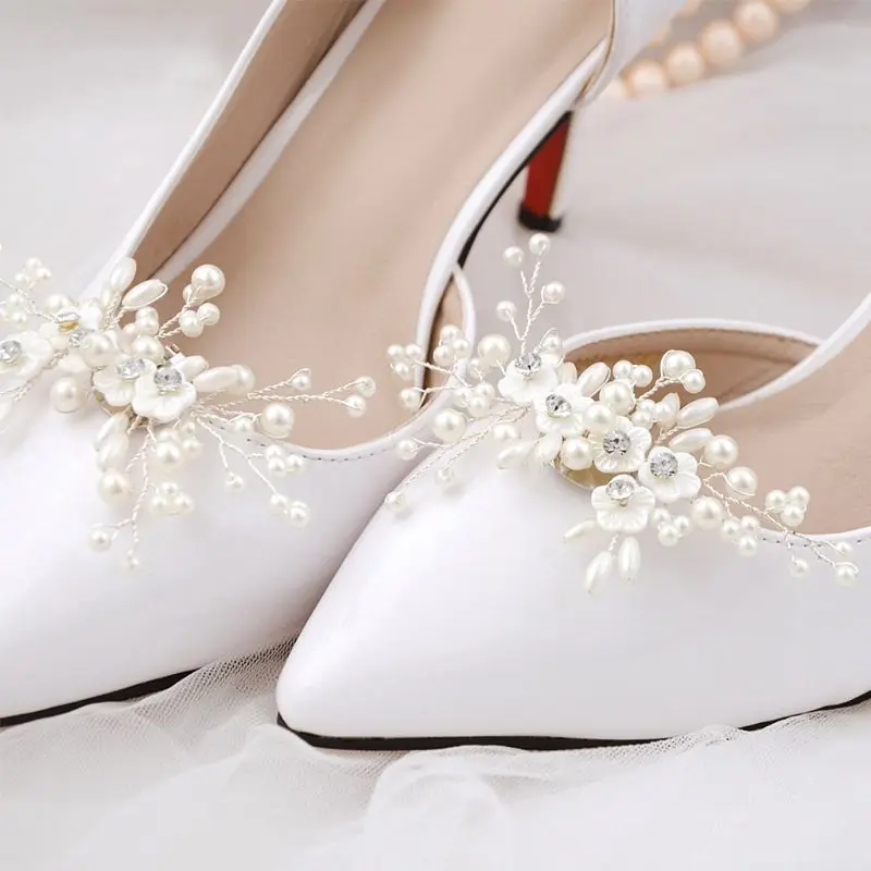 1 Pc Shoe Clip Simulated Pearl Floral Beads Elegant DIY High Heel Charms Women Shoes Clips Buckle Fashion Sandals Decoration