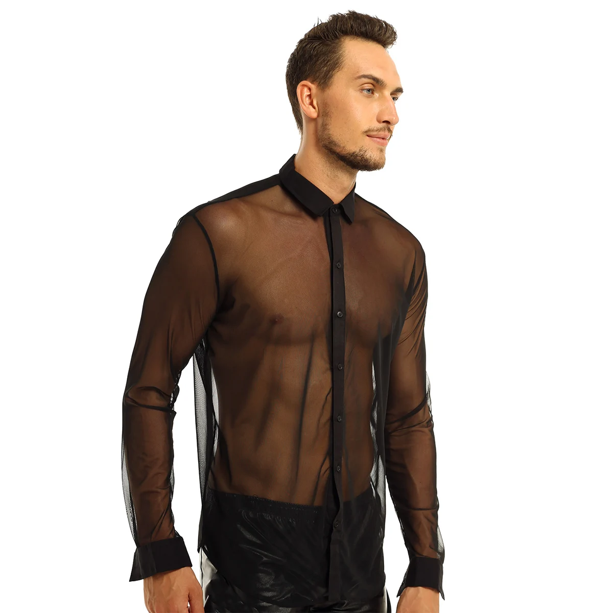 Camiseta Sexy Gay para hombres, ropa de fiesta, Rave, moda, malla