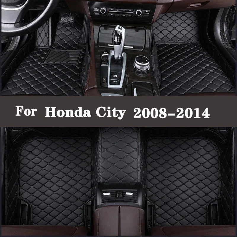 Custom car mats For Honda City 2014 2013 2012 2011 2010 2009 2008 Custom Auto Styling Decoration Leather Carpets Accessories Rug