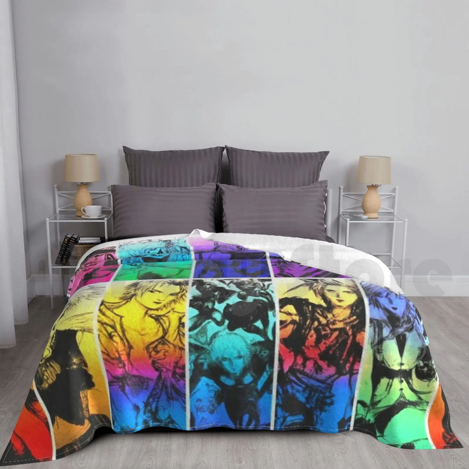 Final Fantasy Saga Character Artwork Blanket Fashion Custom Tidus Dissidia Final Fantasy Ffx Ff10 Terra Cloud