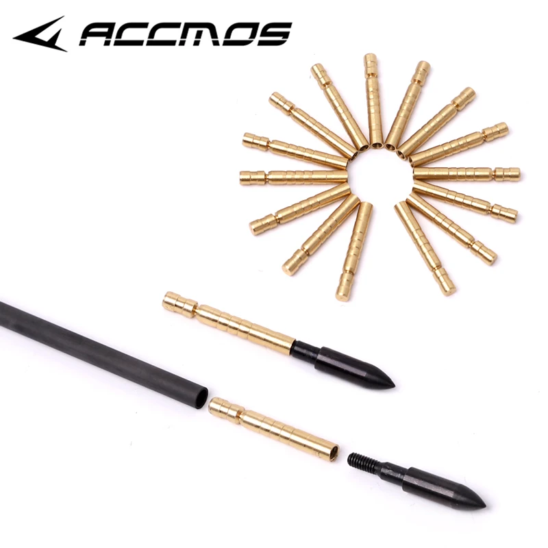 12pcs Archery Copper Insert 75 Grain Fit Inner Diameter 5.2 mm Carbon Arrows Fiberglass Archery Shaft Hunting Shooting Accessory