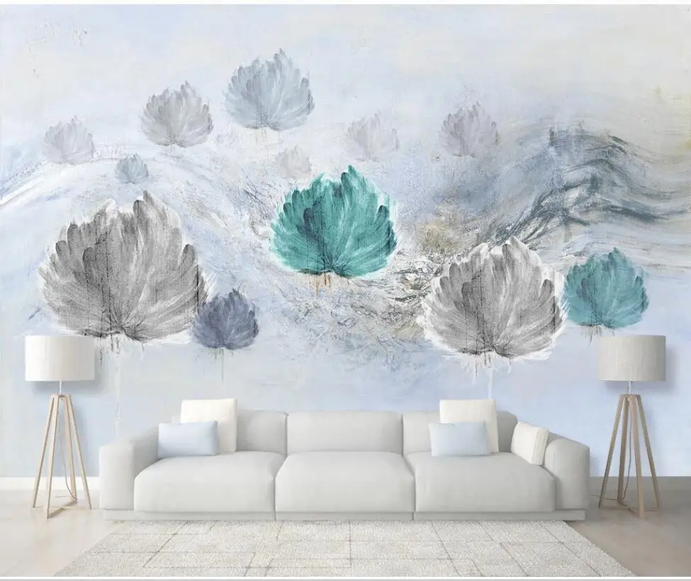 

XUE SU Large custom mural wallpaper Nordic retro abstract dandelion sofa TV background wall covering