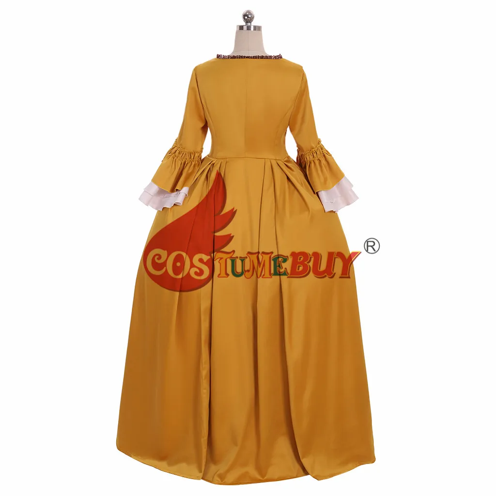 Costumebuy-Robe de Bal Baroque Victorienne pour Femme, Outlander Claire Randall Tudor Marie Antoinette Rocheadphones, Robe Jaune sur Mesure