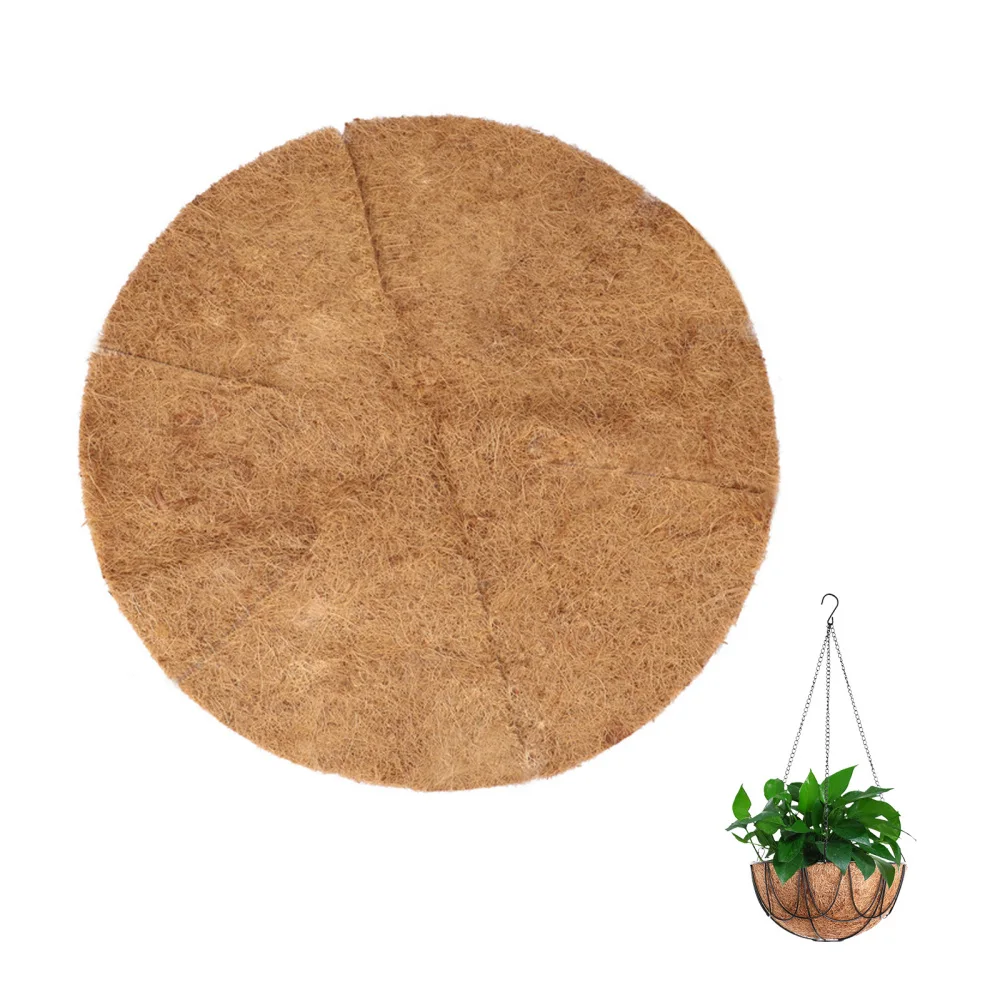 

Round Coconut Hanging Flower Pot Cushion Liner Adjustable Anti-growth Moisturizing DIY Gardening Planters Replacement Mat