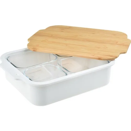 Bambum Liva 6 Piece Bamboo Lid Breakfast Set Square