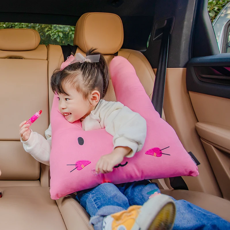 Rabbit car Seat belts kid cushion animal protect Neck safety children traveling pillow