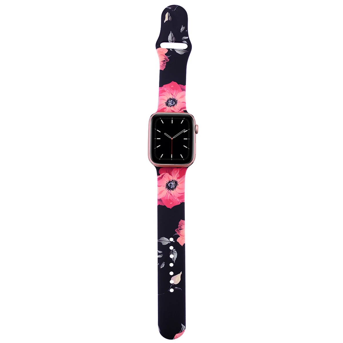 Bandas de flores para Apple Watch Series 6, 5, 4, 3, 2, 1 SE, 40mm, 44mm, correa de silicona con patrón impreso para IWatch Series 4, 3, 2, 38mm, 42mm