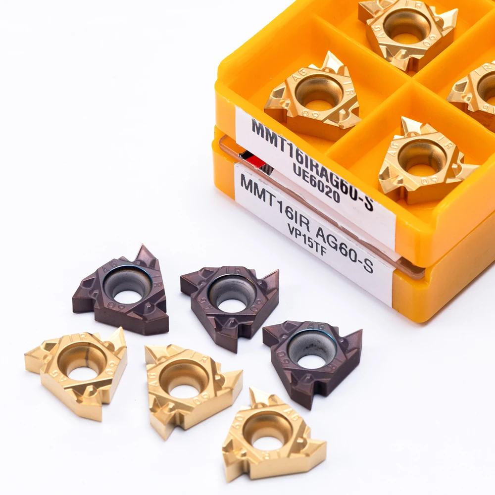 Inserção da linha mmt 16ir ag60 vp15tf/us735/ue6020 ferramenta de torneamento do carboneto da inserção do metal torno 16irag60 inserção de gerencio