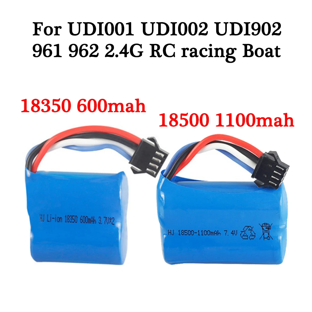 7.4V 600Mah / 1100MAH bateria SM-4P Plus dla UDI001 UDI002 UDI902 961 962 2.4G RC wyścigi łodzi łódź motorowa 18500 18350 baterie