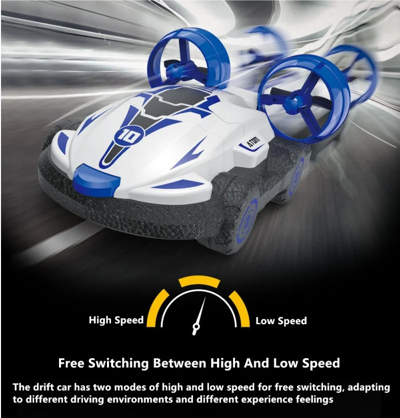 Amfibia RC Dwa w Jednym Zdalnie Sterowany Hovercraft Motorowiec Szybki Samochód Driftowy 2.4G 15min Zdalnie Sterowane Elektryczne Zabawki dla Dzieci