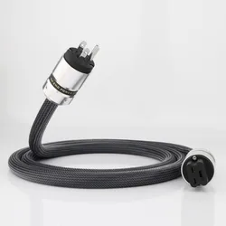 Preffair D503 G3HI-End HIFI C19 Power Cable Power Cord US Rhodium Plated Power Plug 20A C19 IEC Female