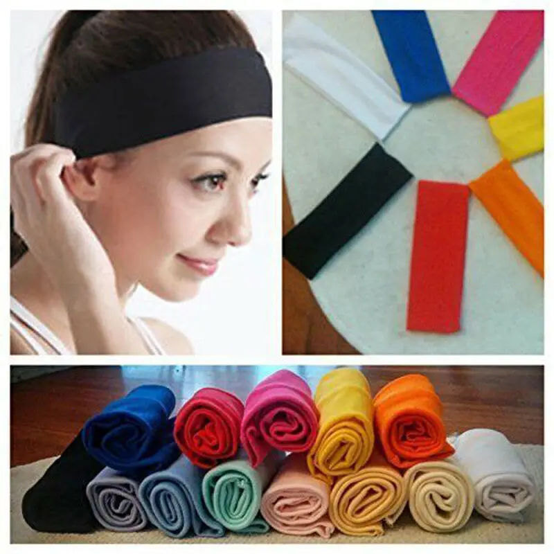 Sweatband Headband Elasticity Sweat Bands Stretch Head Hair Band Sports Safety Yoga Basketball Gym Sport for Men and Women