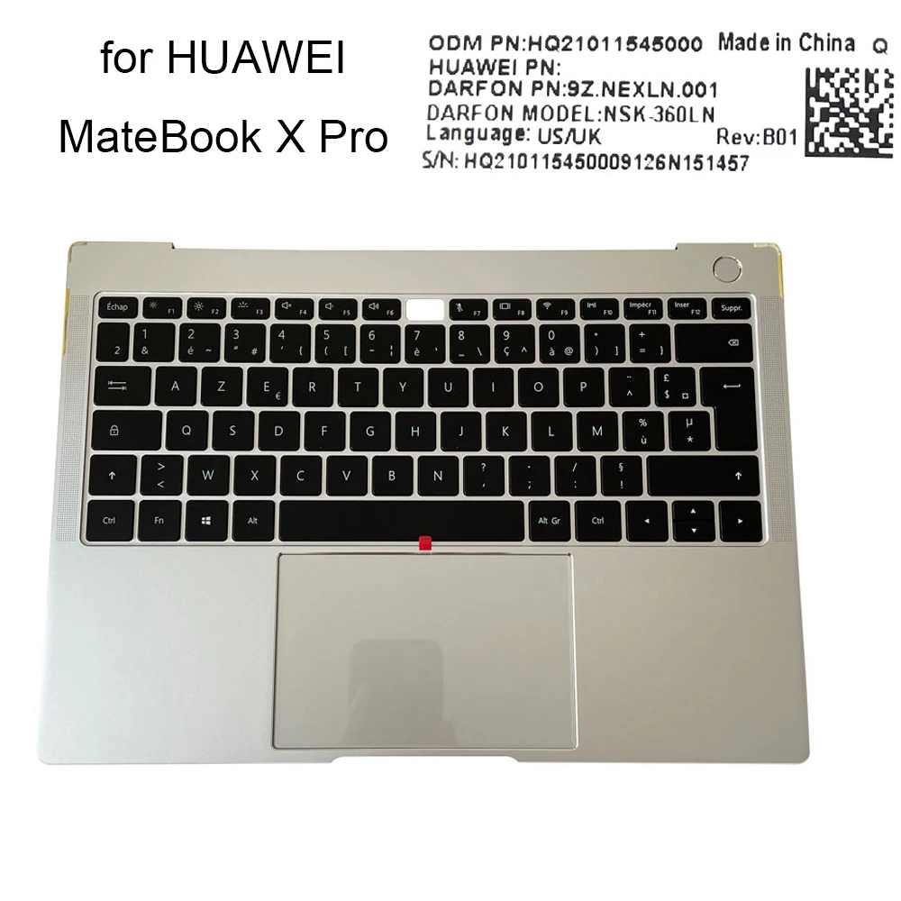 

French AZERTY Touchpad Keyboard Backlight For Huawei MateBook X Pro Mach-W29 W19 W19C MACHR-W19L Palmrest Keyboards 9Z.NEXLN.001