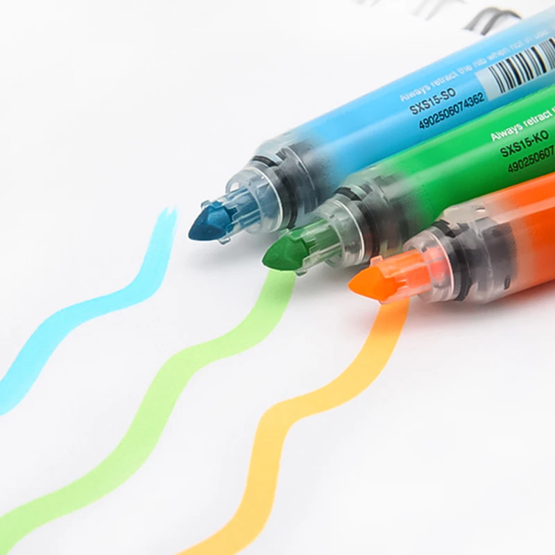 1pcs Pentel SXS15 LifeMaster Pentel Handy Line S Highligter Marker Retractable Refillable