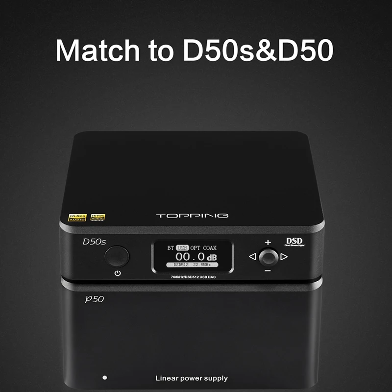 글로벌 전압 115V/230V와 호환되는 D50S A50 DX3 PRO용으로 제작된 토핑 P50 선형 전원 공급 장치