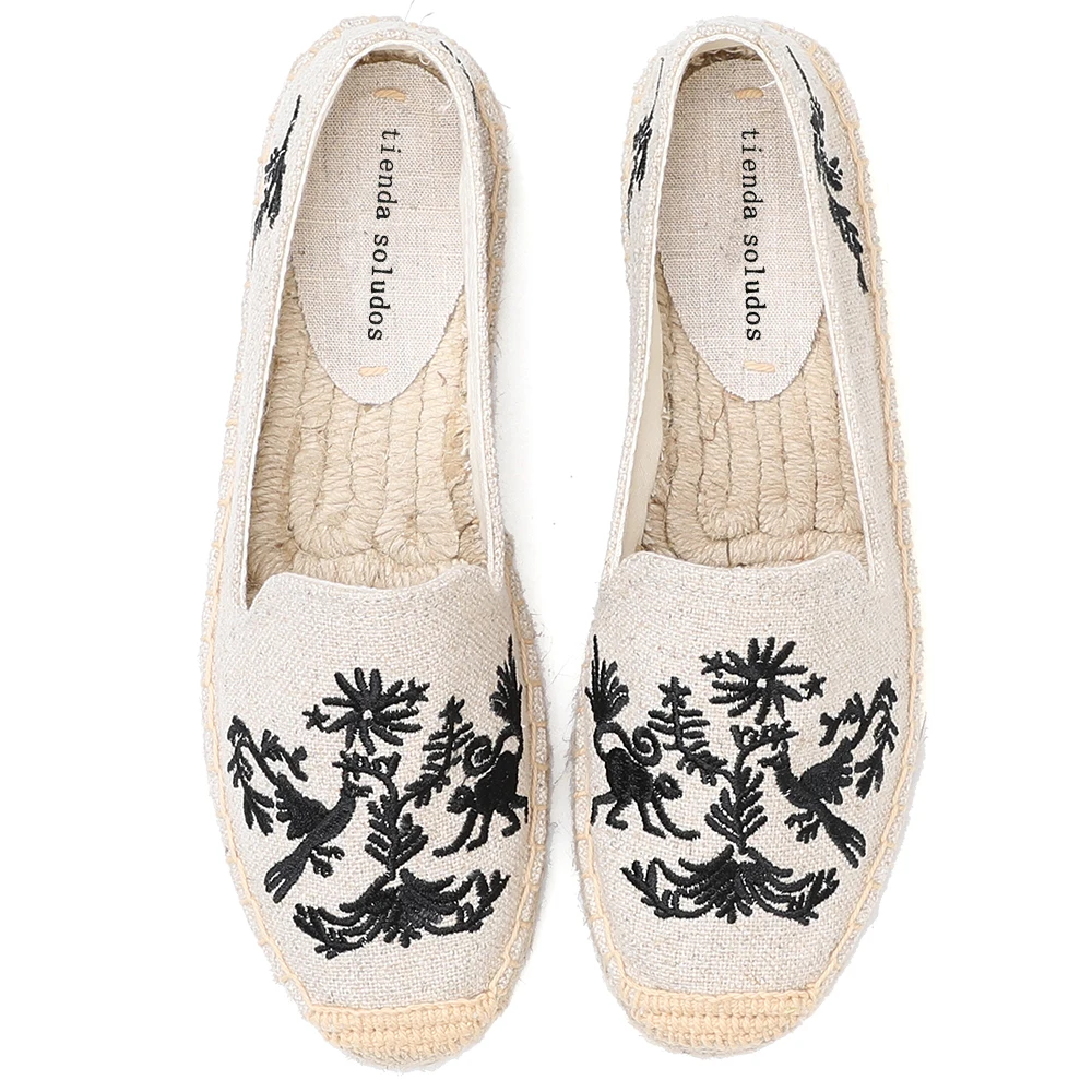 

2021 Zapatillas Mujer Espadrille 2021 Sapatos Espadrilles Embroider Shoes Comfortable Ladies Womens Casual Flax Hemp Fashion