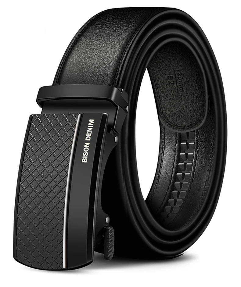 BISON DENIM Echtes Leder Automatische Männer Gürtel Luxus Strap Gürtel für Männer Designer Gürtel Männer Hohe Qualität Mode Gürtel N71416 – Detail 9
