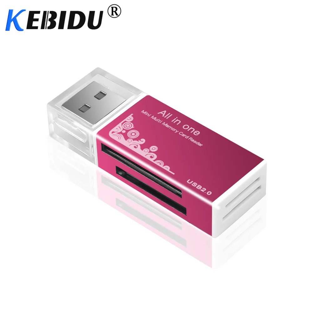 Kebidu-Tudo em 1 Leitor de Cartão de Memória, USB 2.0, Multi SD, SDHC, MMC, RS, MMC, TF, MS, MS PRO, MS DUO, M2, Atacado