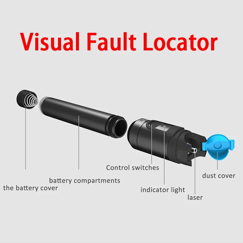 Visual Fault Locator Fiber Optic Cable Tester 30mw Red Laser Light 5-30KM Pen Type Visual Fault Locator