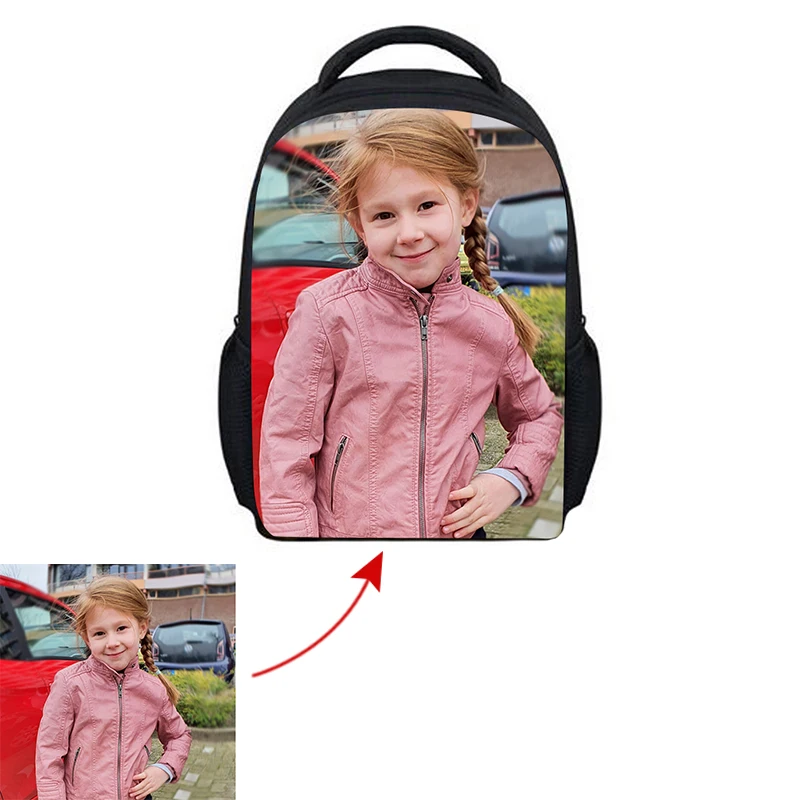 2020 New Custom Picture Knapsack Custom Color Picture Photo Printing Student School Bag Zipper Backpack Boy Girl Christmas Gift