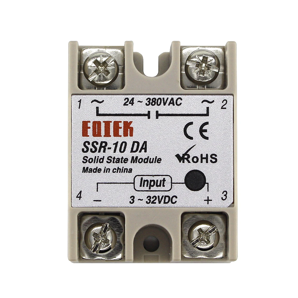 SSR-10DA SSR-25DA SSR-40DA 10A 25A 40A Solid State Relaismodule 3-32V Ingang DC 24-380V AC Uitgang Hoge Kwaliteit