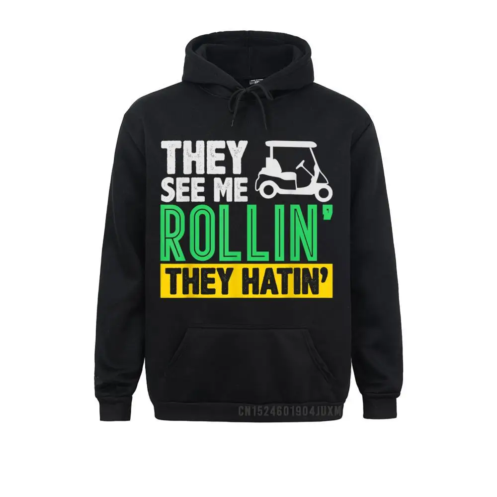 2021 Newest Men's Sweatshirts They See Me Rollin They Hatin Funny Golfer Manga Casual Hoodies Long Sleeve Casual Clothes