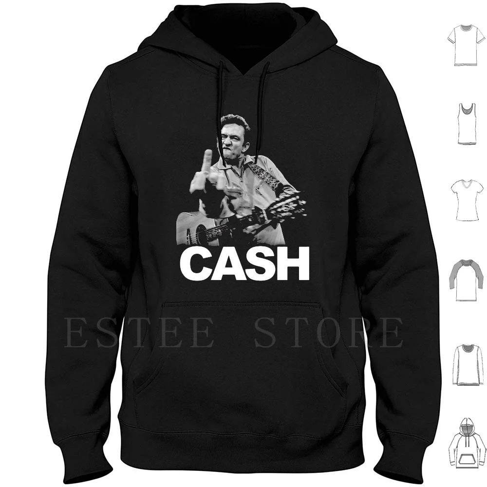 Johnny Cash Hoodie Long Sleeve Cool Legendary Johny Johnny Money Coutry Punk And Roll You Middle Finger Man Establishment