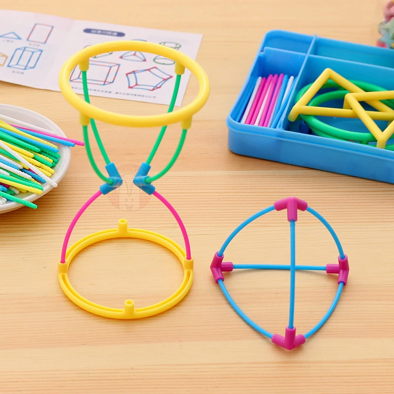 Montessori oyuncak birincil matematik çocuklar çocuklar için sayma oyuncaklar eğitici çocuklar için 1 ila 3 matematik ABS katı geometri modeli