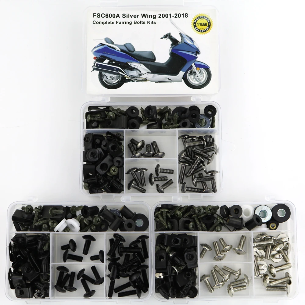 For Honda  FSC600A Silver Wing 2001-2018 Motorcycle Cowling Full Fairing Bolts Kit Speed Nuts Clips Screws Steel