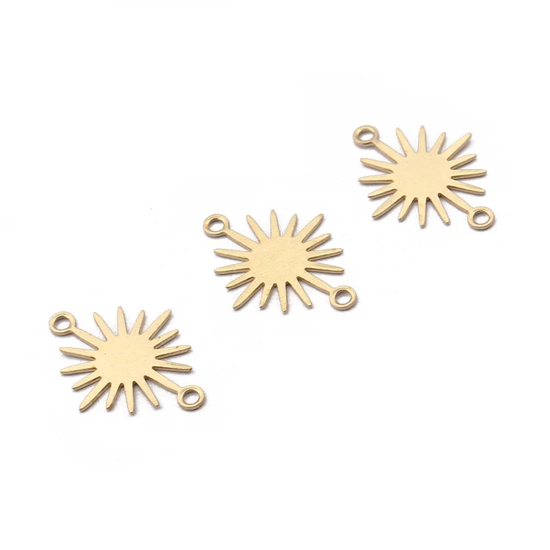 5-40Pcs Raw Brass Sun Flower Charms Sunflower Pendant Connector For DIY Necklace Dangles Earring Jewelry Making Supplies