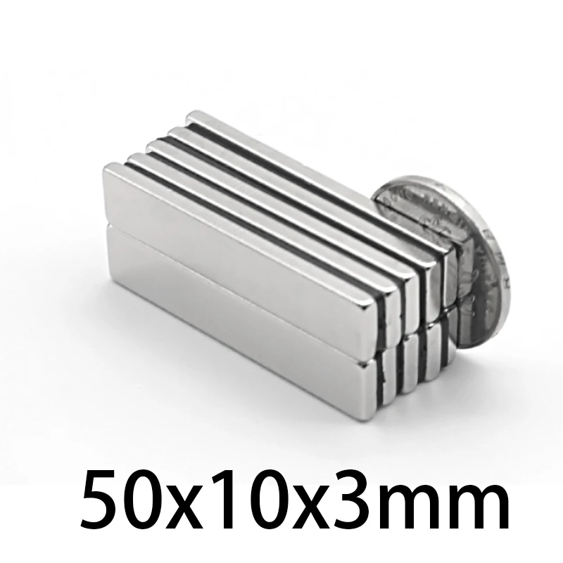 5-100 pces 50*10*3 powerful permanent magnet  50x10x3 block strong rare earth magnet N35 rectangular neodymium magnets 50x10x3mm