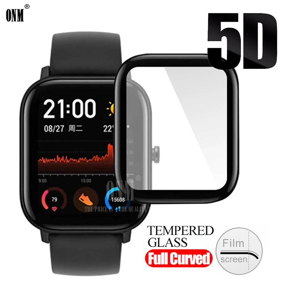 

5D Curved Edge Protective for Huami Amazfit GTS & BIP glass accessories film for Huami Amazfit Bip S / Lite screen protector