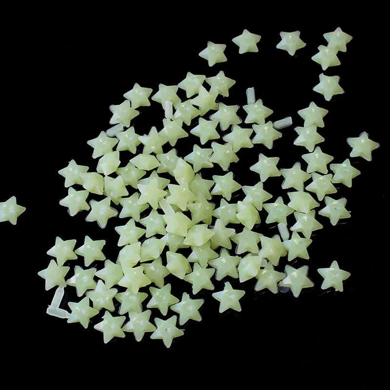 200pcs/pack 3D Luminous Shine Stars Wall Stickers Fluorescent Glow In The Dark Bedroom Living Home Decoration Kids Toys Gifts