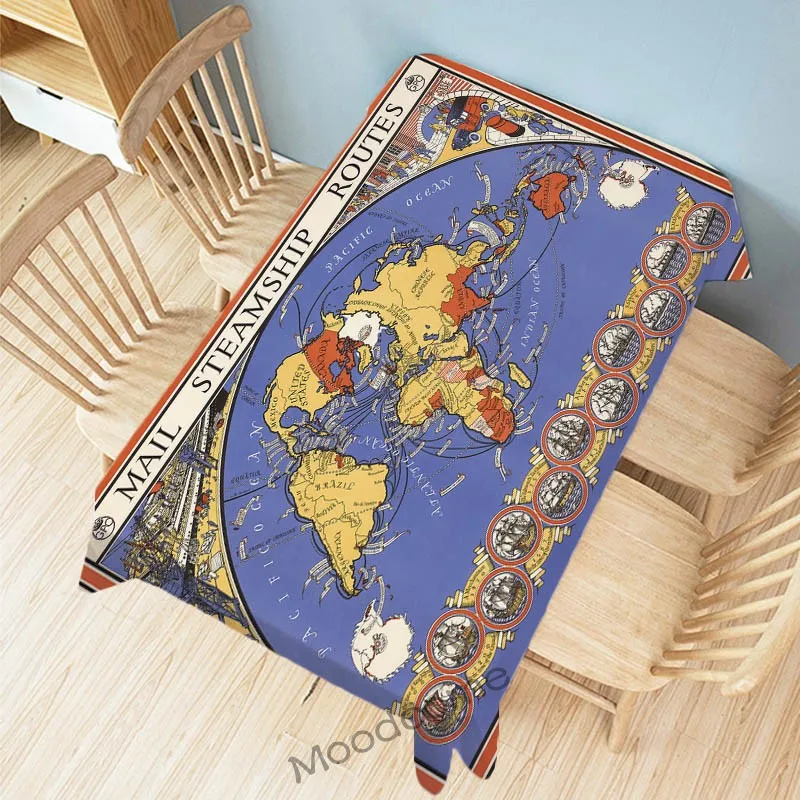 Funny Old Vintage Map City London Paris NewYork World Wonder Maps Home Decorative Tablecloth Waterproof Desk Cover Wall Tapestry