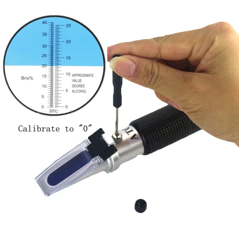 Handheld Grape refractometer for wine 0-25% Spirits Tester Alcoholo meter Brix 0-40% Sugar Concentration Meter Dual-scale