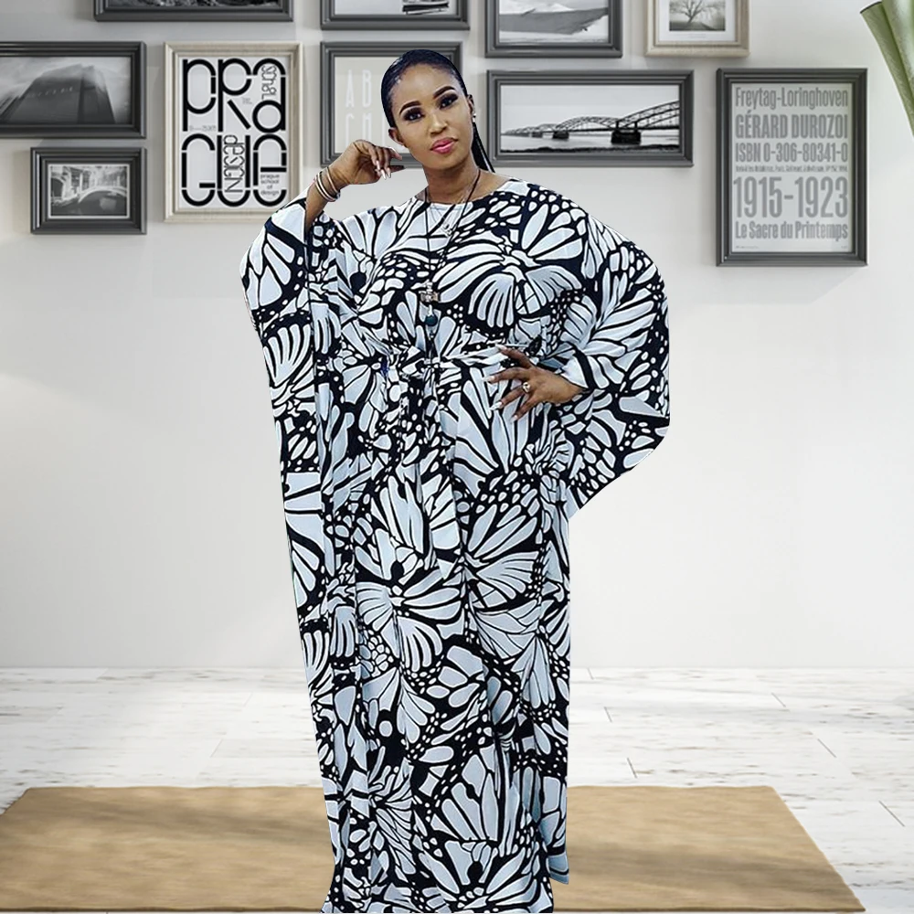 Muslim Sets Printing Half Sleeve Rompers Abaya Dubai Dress Lady Party European Clothes American Clothing Loose Robe