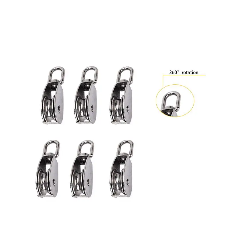 M15 M20 pulley block stainless steel pulley traction wheel heavy steel single and double wheel rotating hoisting rope set