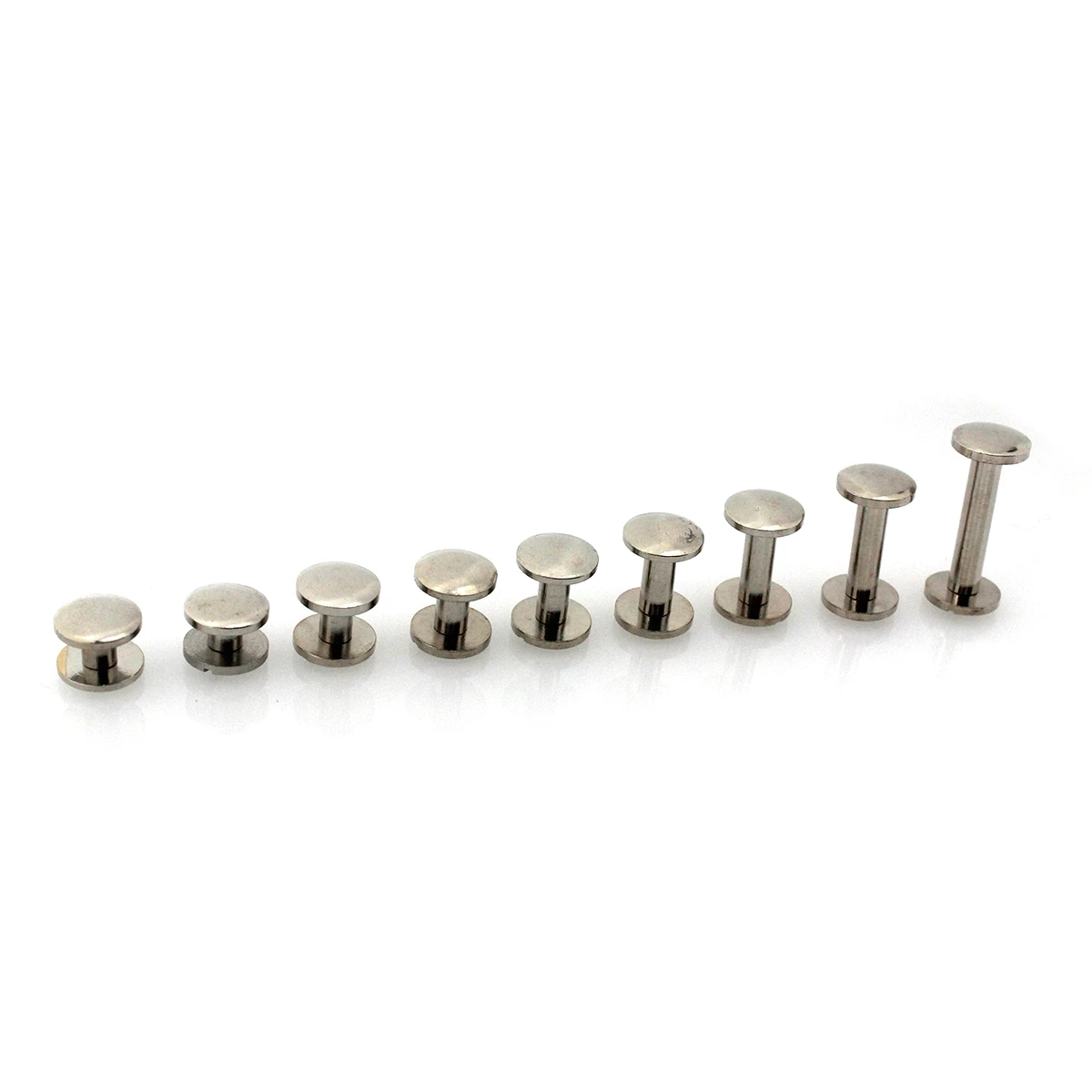 10pcs Cupronickle Binding Chicago Screws Nail Stud Rivets Arc Head For Photo Album Leather Craft Belt Wallet Fasteners 10mm Cap