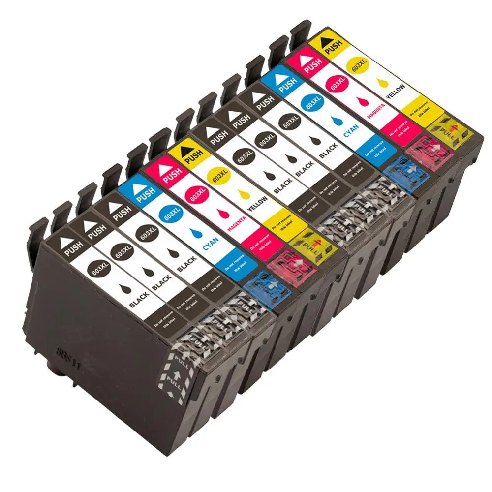 Cartucho de tinta para impresora Epson Expression Home, Compatible con XP-3100, XP-4100, XP-2100, XP-2105, XP-3105, XP-4105, 12pk, 603XL