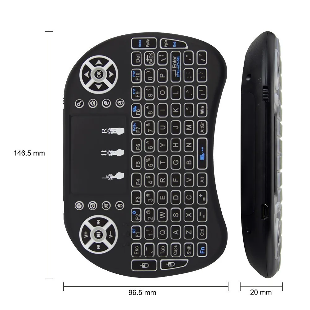 Chyi 7 Kleur Achtergrondverlichting I8 Mini Draadloos Toetsenbord Voor Pc Draagbare 2.4Ghz Usb Toetsenbord Met Touchpad Afstandsbediening Android Tv Box