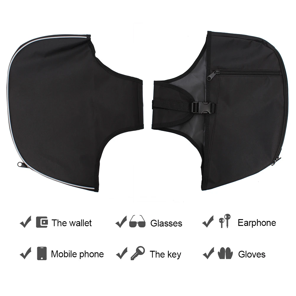 Motorcycle Soft Lowers Elephant Ears Leg Warmer Bag Chaps W/ Storage For Harley Touring Electra Street Trike Road King 1998-2020